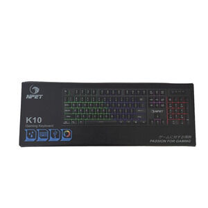 NPET K10 Gaming Keyboard Open Box Wired Illuminated Backlit Multicolor Floating